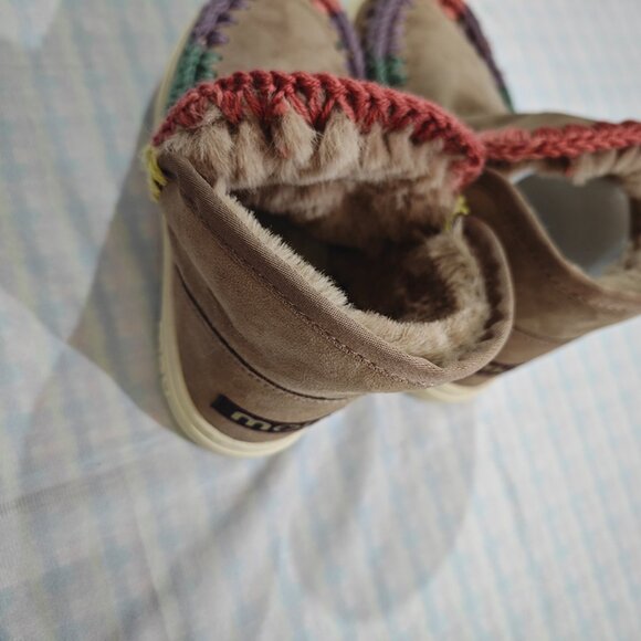 Mou Rainbow Crochet Stitched Ankle Boots - Picture 5 of 8